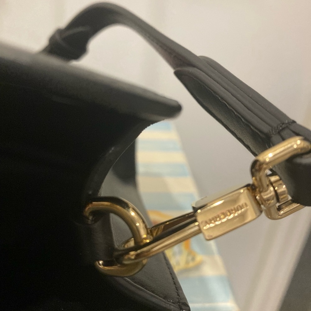 Burberry Black/Red Tartan Plaid Leather Handbag/Crossbody - Picture 5 of 10